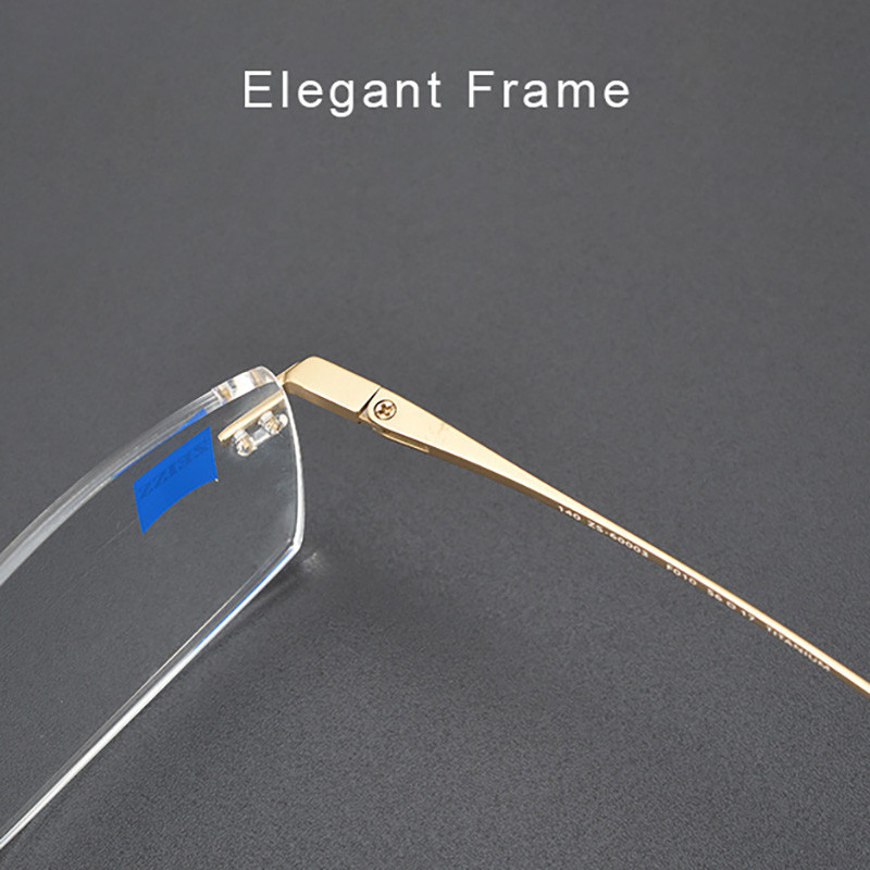 Trendy Pure Titanium Eyeglasses Frame Fashion Rimless Spectacles Non ...
