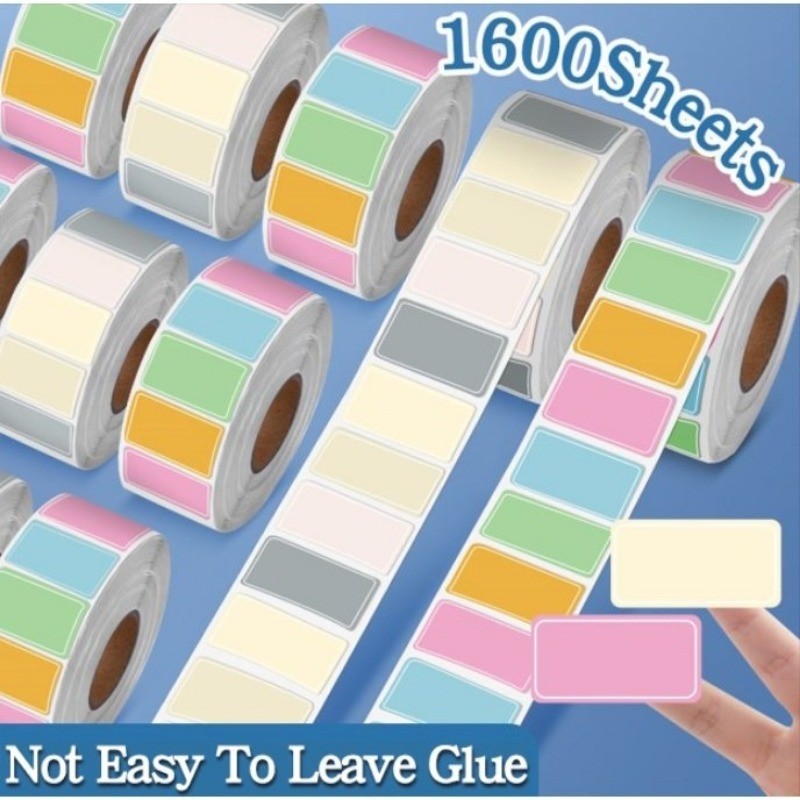 1600sheets Roll Stickers Colorful Label Waterproof Self-Adhesive Logo ...