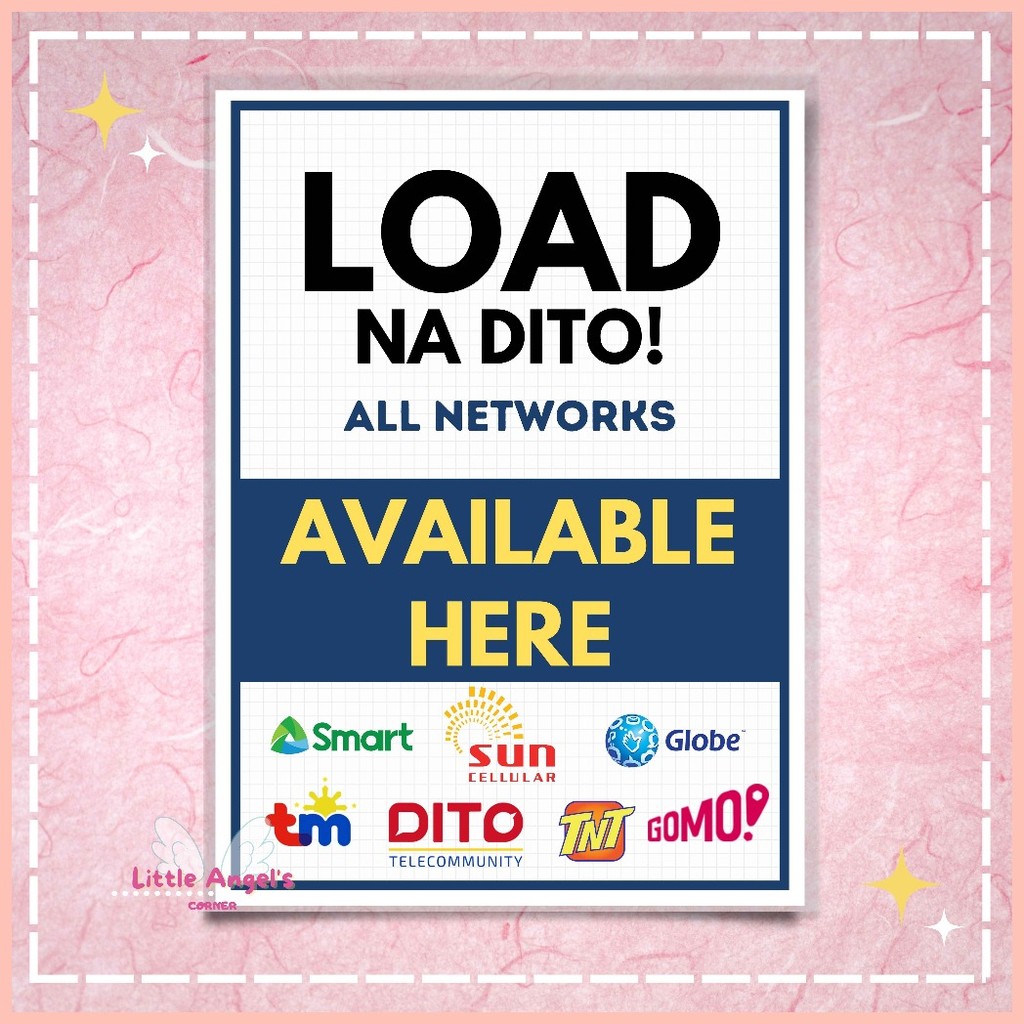 ⊼ LOAD NA DITO (A4 LAMINATED) | Shopee Philippines