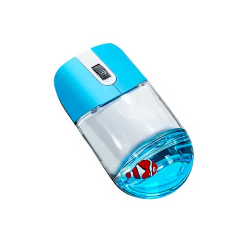 Frutiger Aero Aqua Liquid Mouse Cute Floating Aquarium Animal 2.4G ...