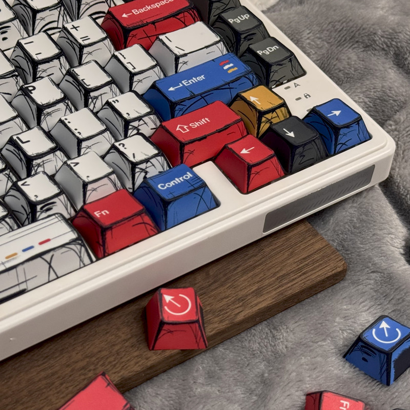 PBT Keycap Cherry Comic Style 136 Key Hand-painted sketch Classic ...