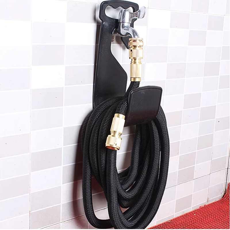 Garden Hose Racks Large Wall Mount Black Holder for Outdoor Use ...