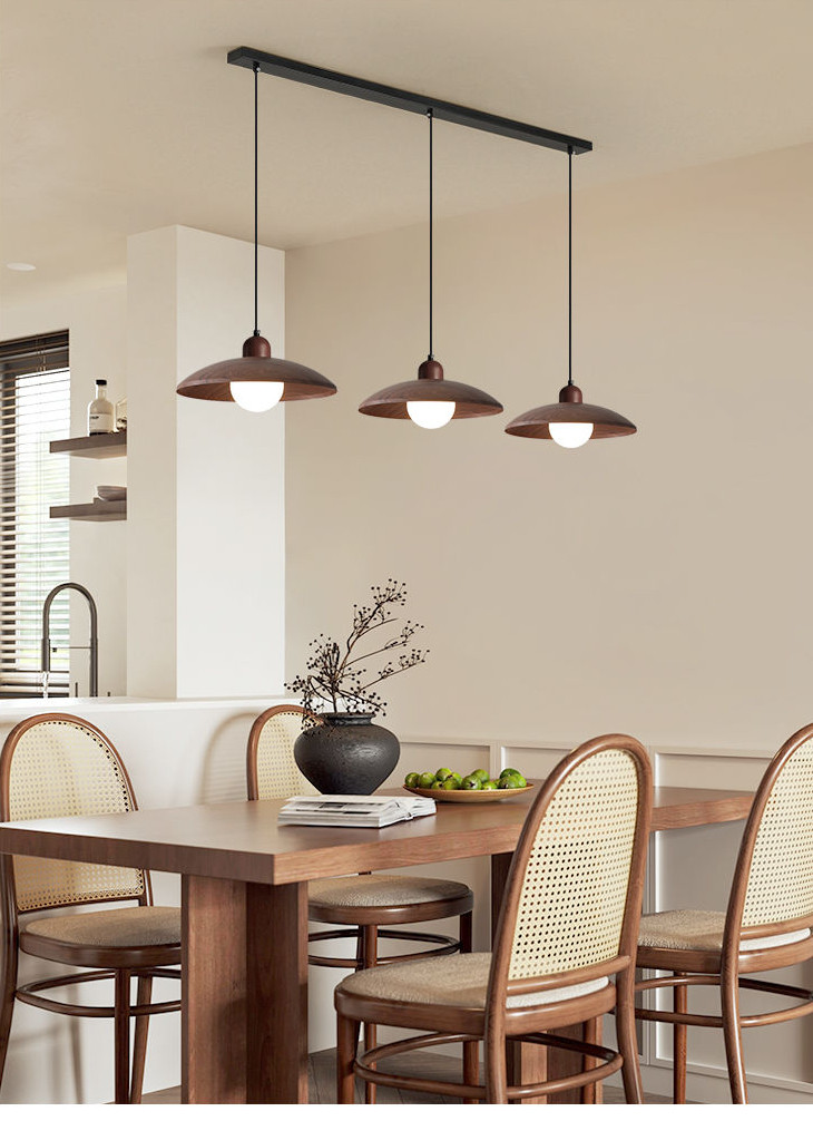 Vintage Wabi-Sabi Style Pendant Light Nordic Walnut Living Room Bedroom ...
