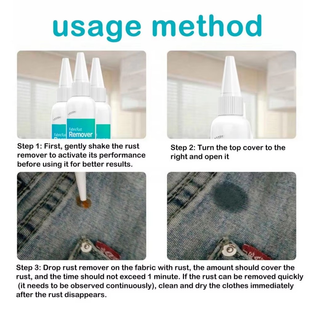 Fabric Rust Stain Remover Clothes Rust Remover for Clothes Cleaner ...