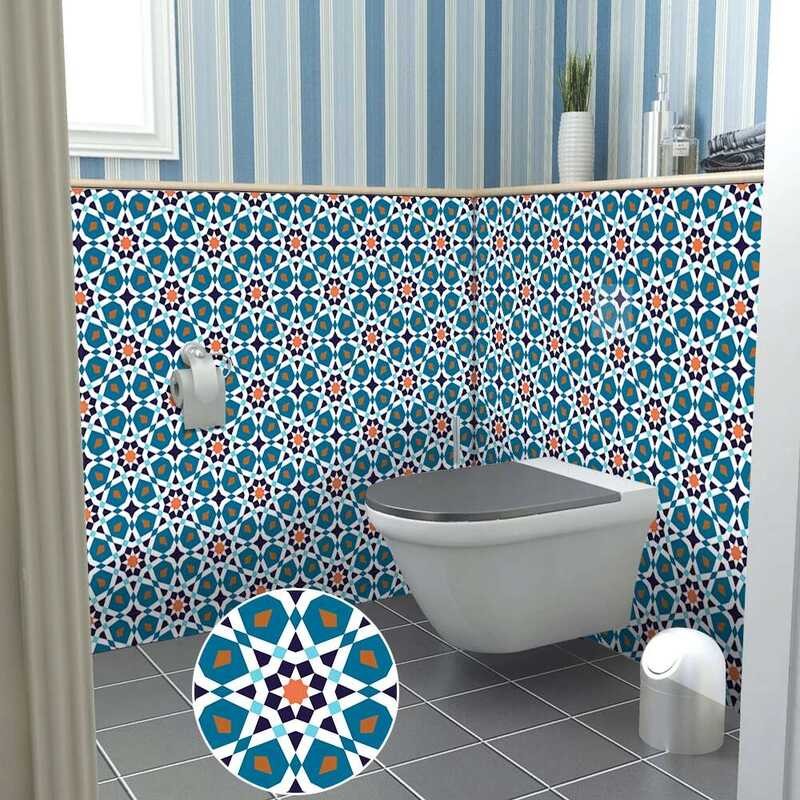 COD Vinyl Floor Wallpaper Pcs Morocco Style Tiles Sticker Kitchen ...