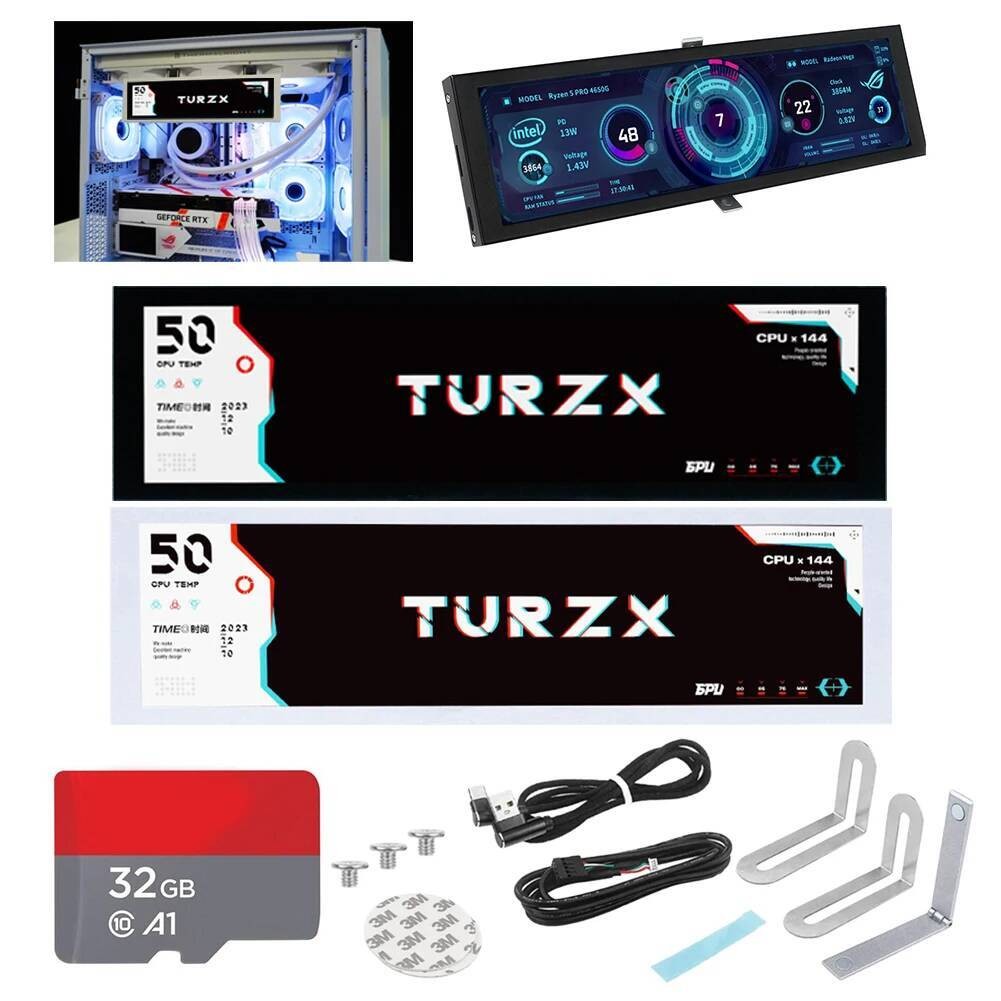 IPS 8.8in Type-C Secondary Screen CPU GPU RAM Computer Monitor AIDA6 ...