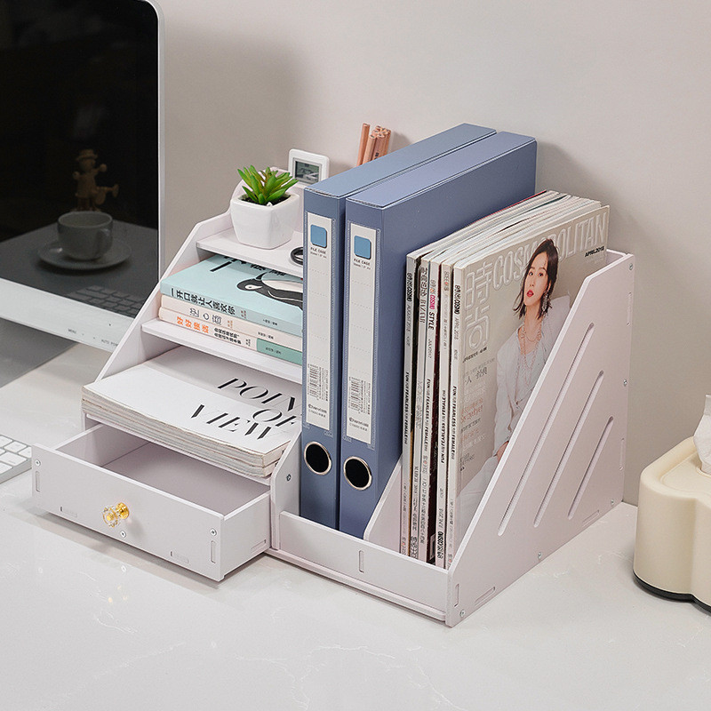 Desktop File Rack Information Storage Box Office File Frame Book Stand ...