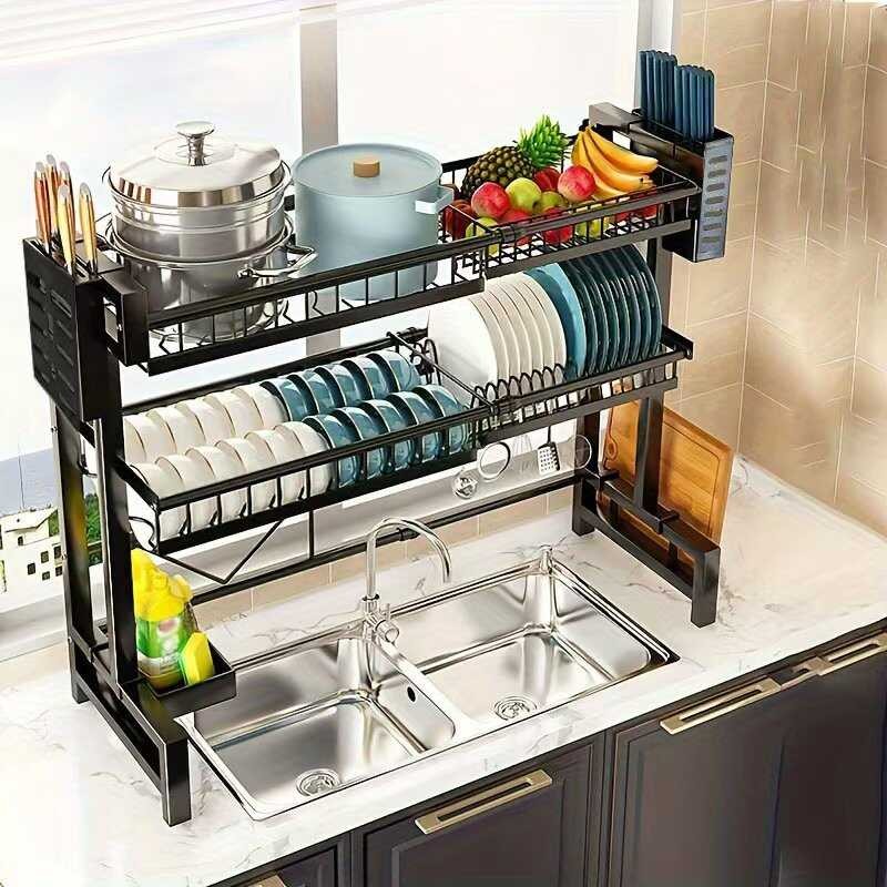 Kitchen Sink Rack Top Dish Rack Drain Rack Sink Dish Rack Faucet Dish ...