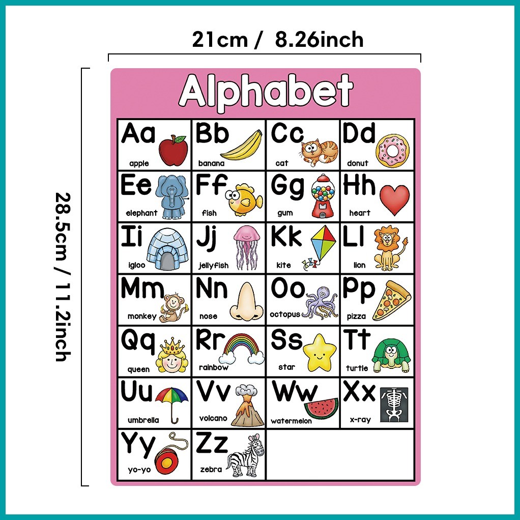 ۞ ∏ ╭ 10Pcs /set English Phonics Alphabet Posters Wall Chart ...