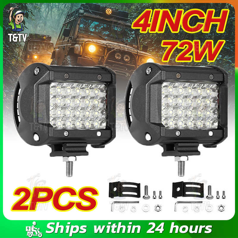 (Cod)72W Bar Led Headlight Work Light Fog Lamp12v 24V 20Smd For ...