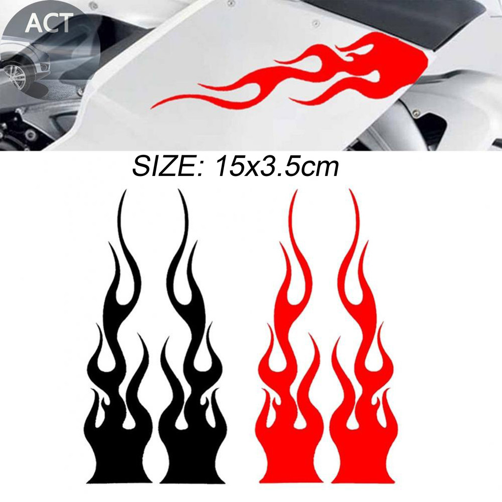 2 PCS Burning Flame Sticker for Motorcycle Stickers Waterproof Decals ...