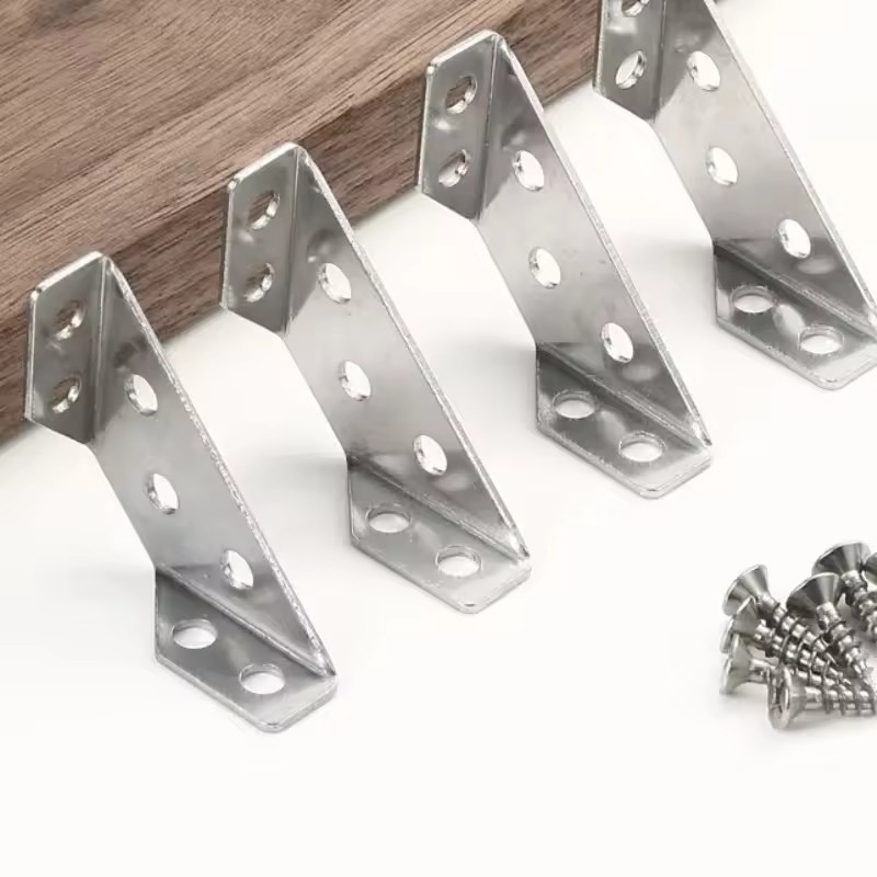 10-50Sets Stainless Steel Angle Bracket / Furniture Cabinet Triangle ...