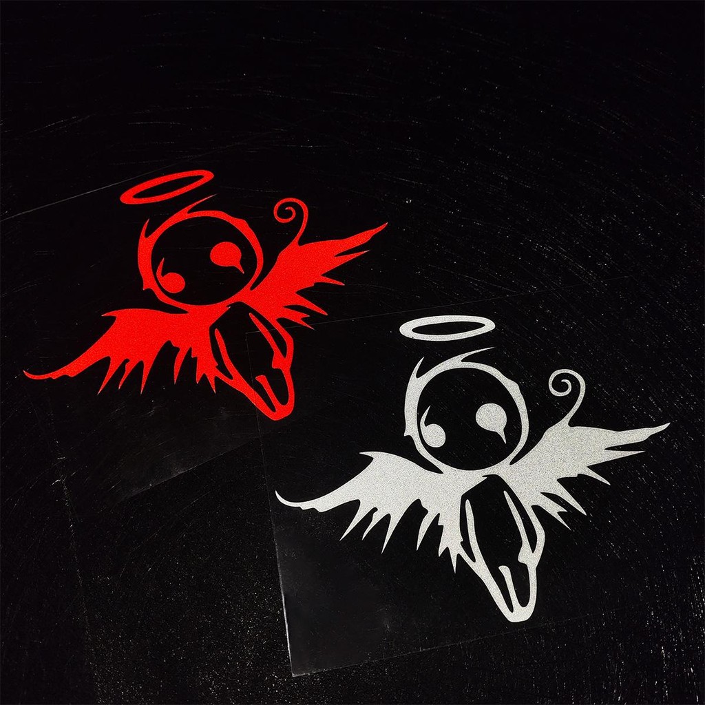 Black White Fallen Angel Motorcycle Sticker Cartoon Vinyl Sticker for ...