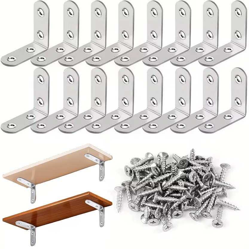 L-Shaped Cabinet Brackets for Wardrobe/Shoe Rack | 201 Stainless Steel ...