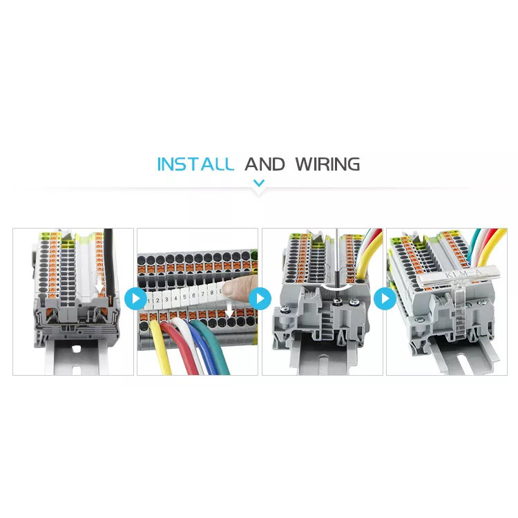 PT2.5 Push-In Type Din Rail Connector Terminal 2.5mm2 Cable Connector ...