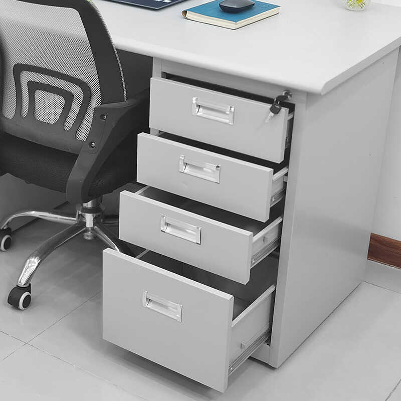 A Steel Lockable Office Computer with Drawers Medical Laboratory Bench ...