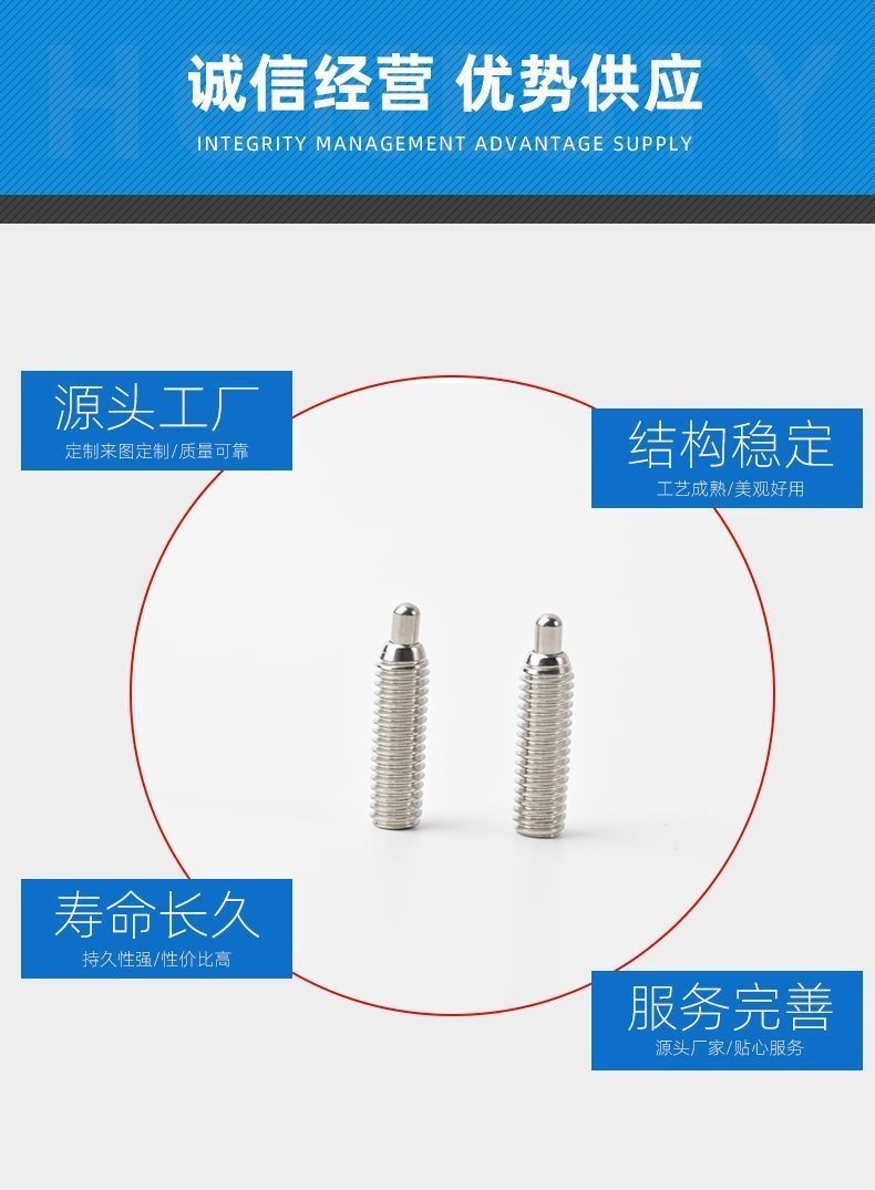 Stainless Steel Positioning Plunger Screw Ball Screw Positioning Screw ...