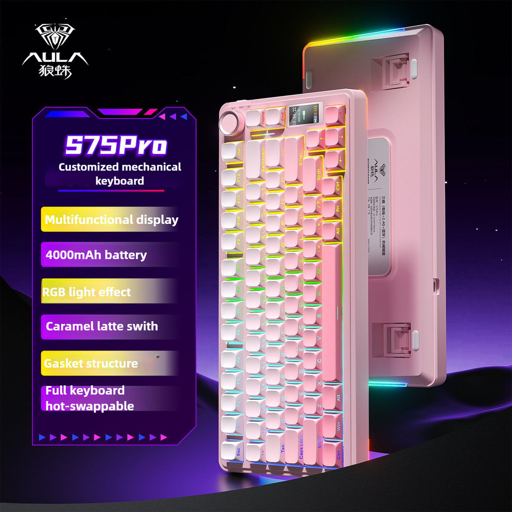 【PH STOCK】AULA S75Pro Wireless Mechanical Keyboard Customized Three ...