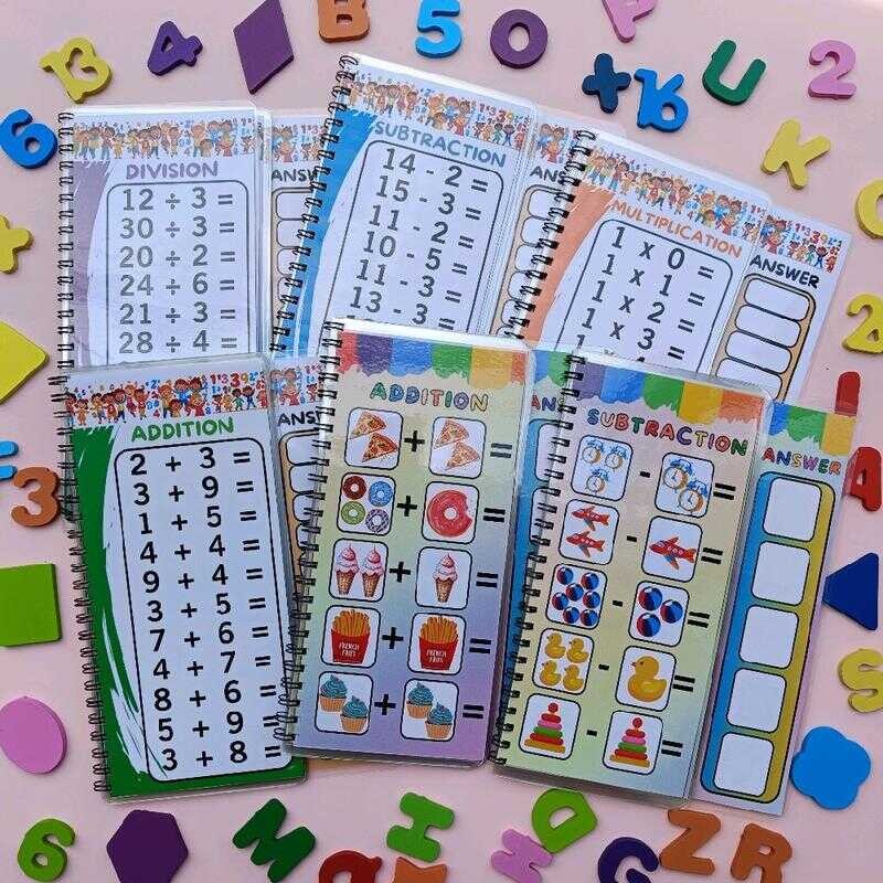 Write And Wipe Laminated Math Activity For K-3 With Free Whiteboard Pen ...