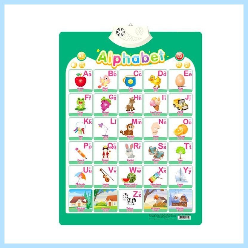 ♞Talking Educational Wall Sound Chart ABC Alphabet /English Flip Chart ...