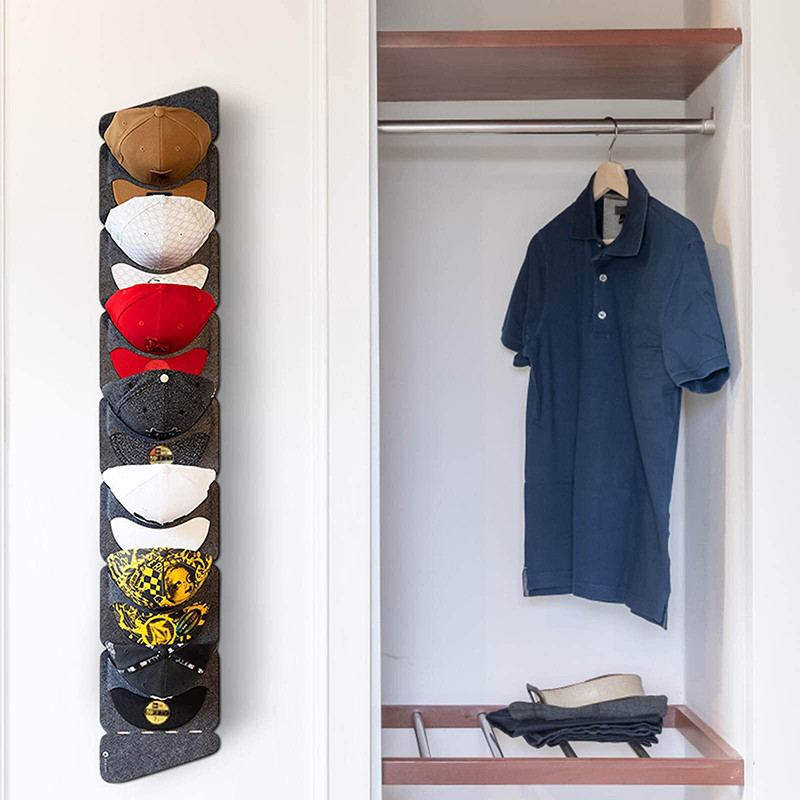 Hanging Hat Organizers for Bedroom Closet Space Saving Wall Door Felt ...