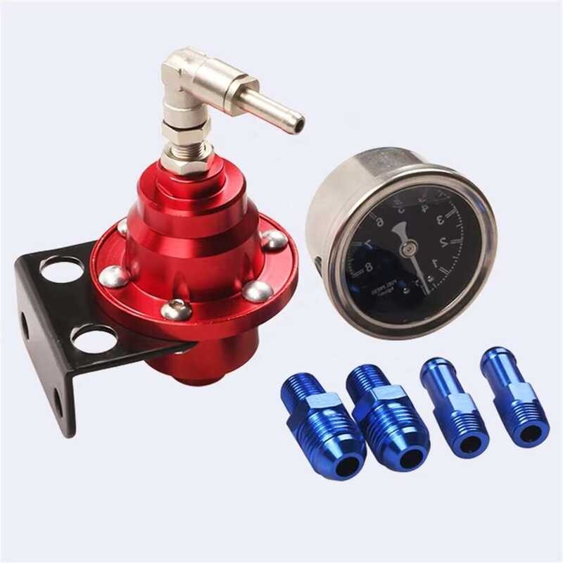 Universal Adjustable Aluminum Car Fuel Pressure Regulator with Gauge ...