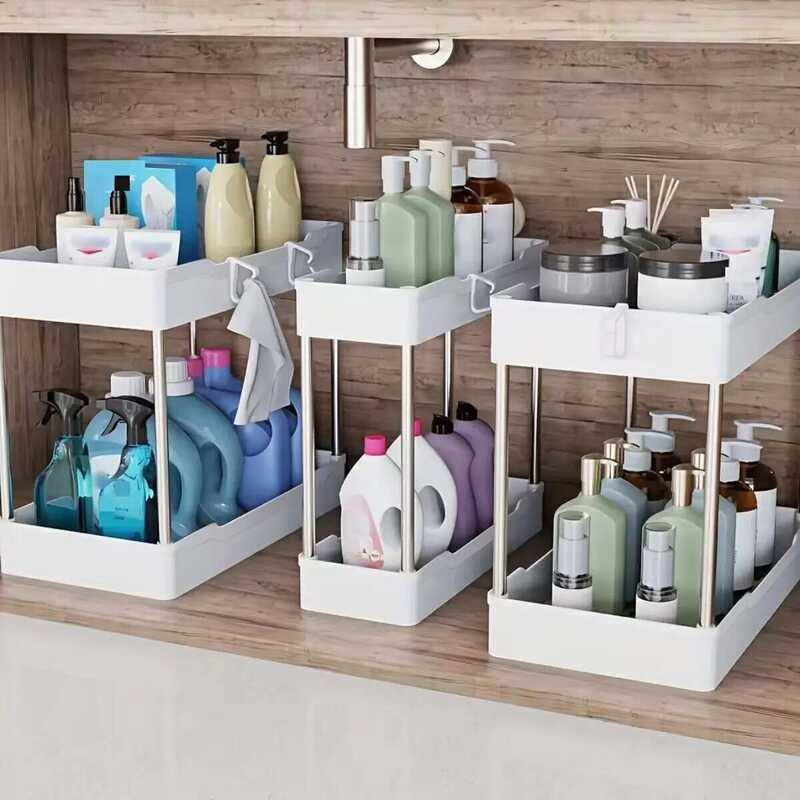 Cosmetic COD Storage Rack Pcs Under Sink Organizers Countertop Storage ...