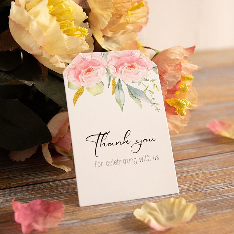 50Pcs/Set THANK YOU Hanging Label Tags Hanging Strings Christmas Gift ...