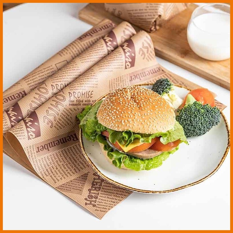 50/100pcs Kitchen BBQ Oil Absorption Burger Sandwich Wrapper Paper ...