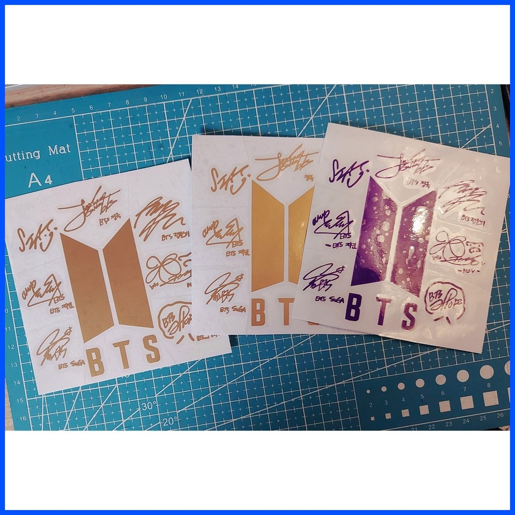 BTS Logo with Signatures Decal | Vinyl Sticker | Shopee Philippines