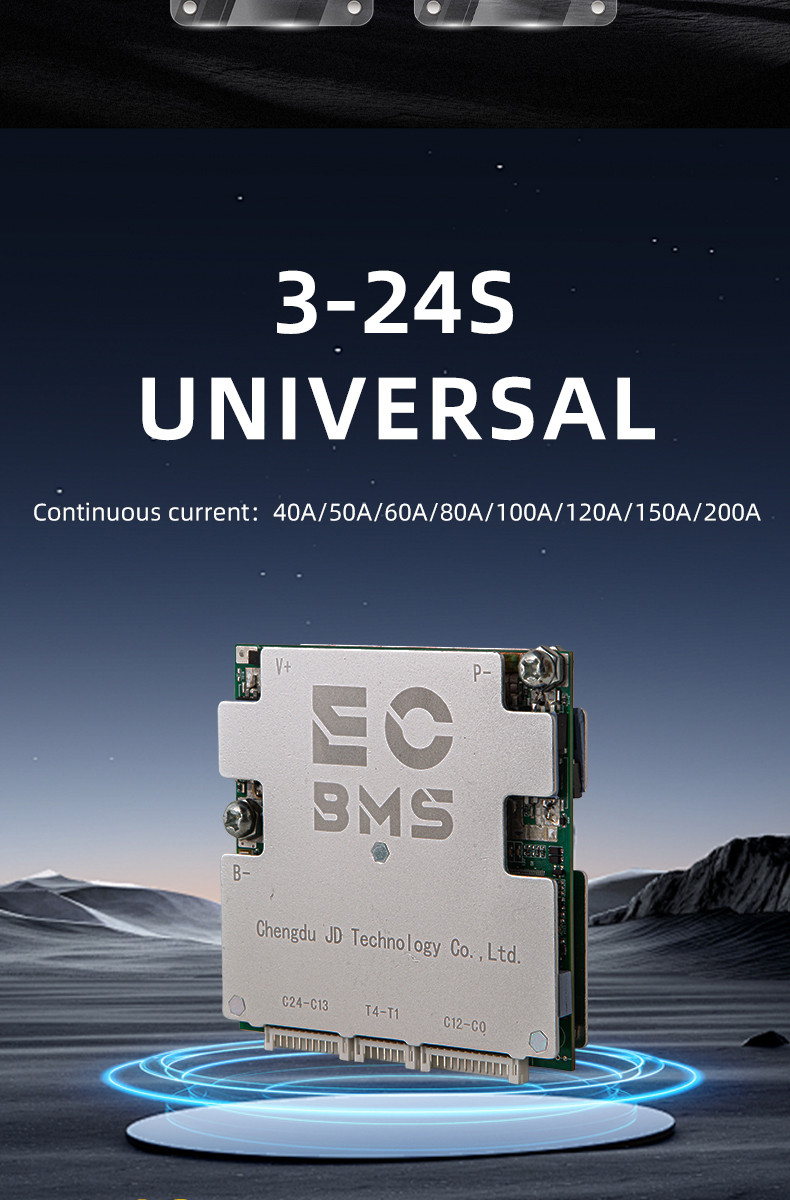 EC 40-200A Smart BMS Bluetooth APP 3-24S Active Passive Balance LiFePO4 ...