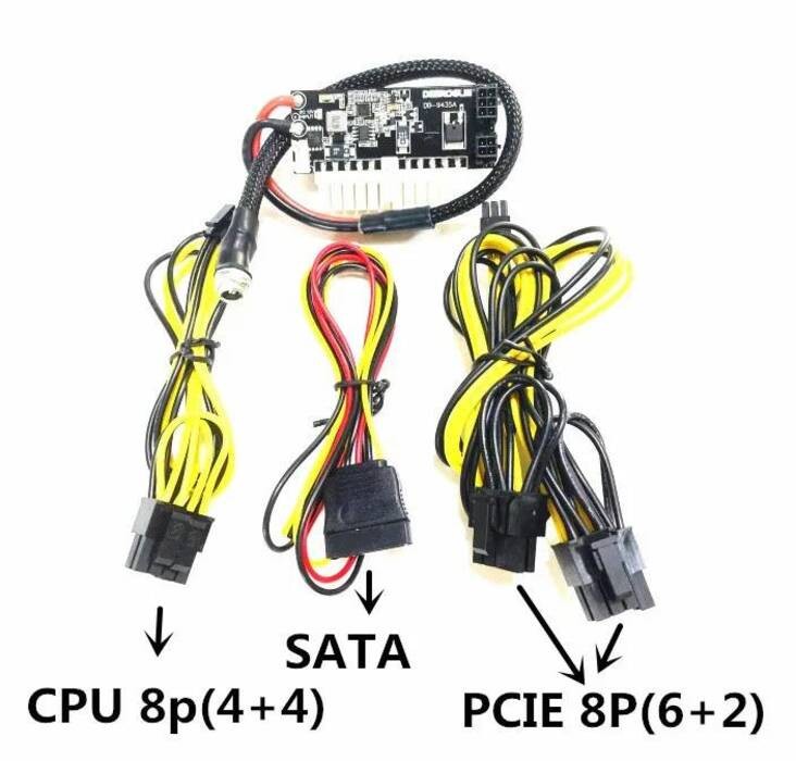 -400W DC-ATX high Pico PSU 12V input module supports graphics card 8PIN ...