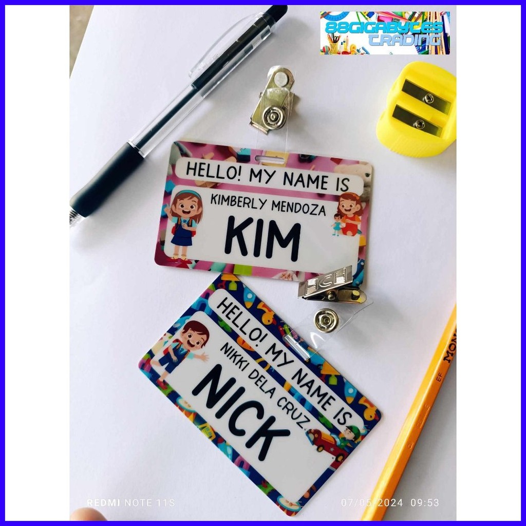 Customized PVC ID Card Name Tag Nameplate for School | Shopee Philippines