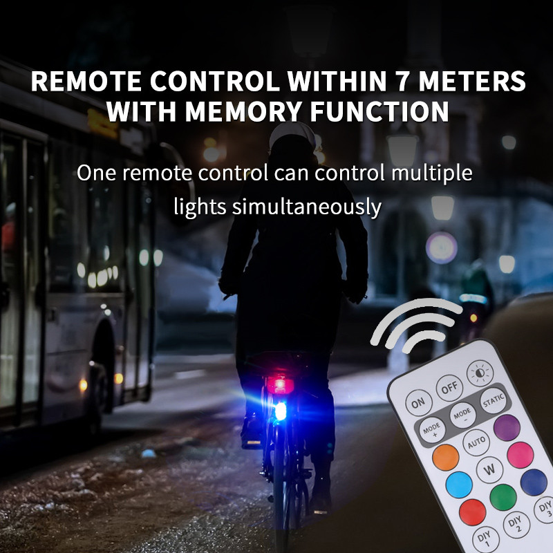 SEAMETAL Motorcycle Warning Light Flashing Indicator 7 Color Remote RGB ...
