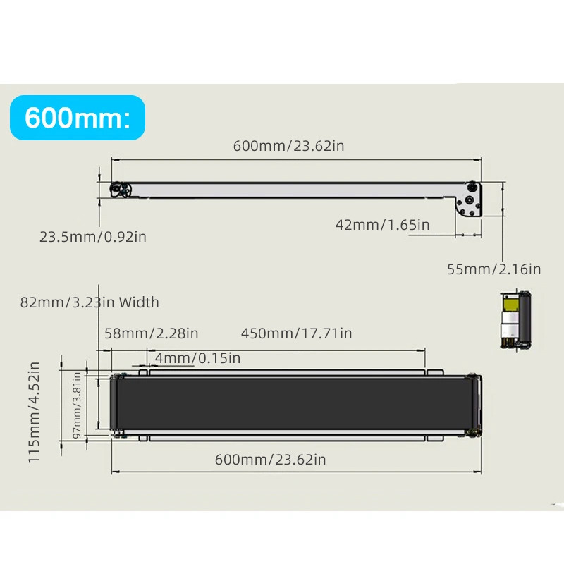 DC24V Stainless Steel Mini Conveyor Belt - 460mm X 85mm Automatic Cargo Lane Track 3.5-5KG Load