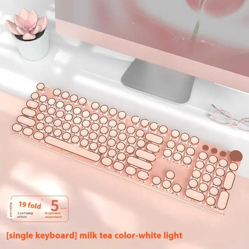 Wired Mechanical Keyboard Steampunk Girls Office Ergonomics Game Full ...