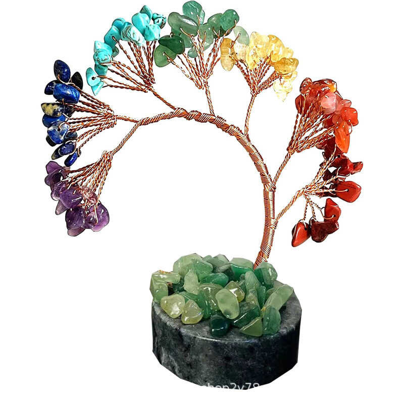 Seven-Color Crystal New Tree Crushed Stone Energy Life Tree Natural ...