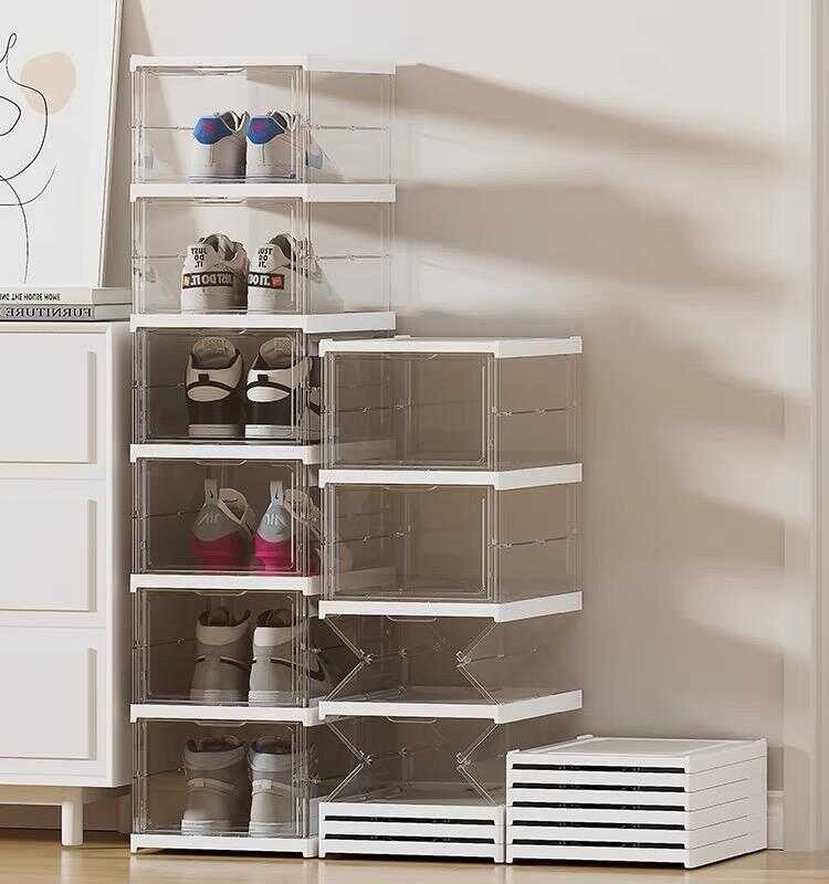 Foldable Transparent Shoe Box Shoes Rack Storage Organizer Shelf Free ...