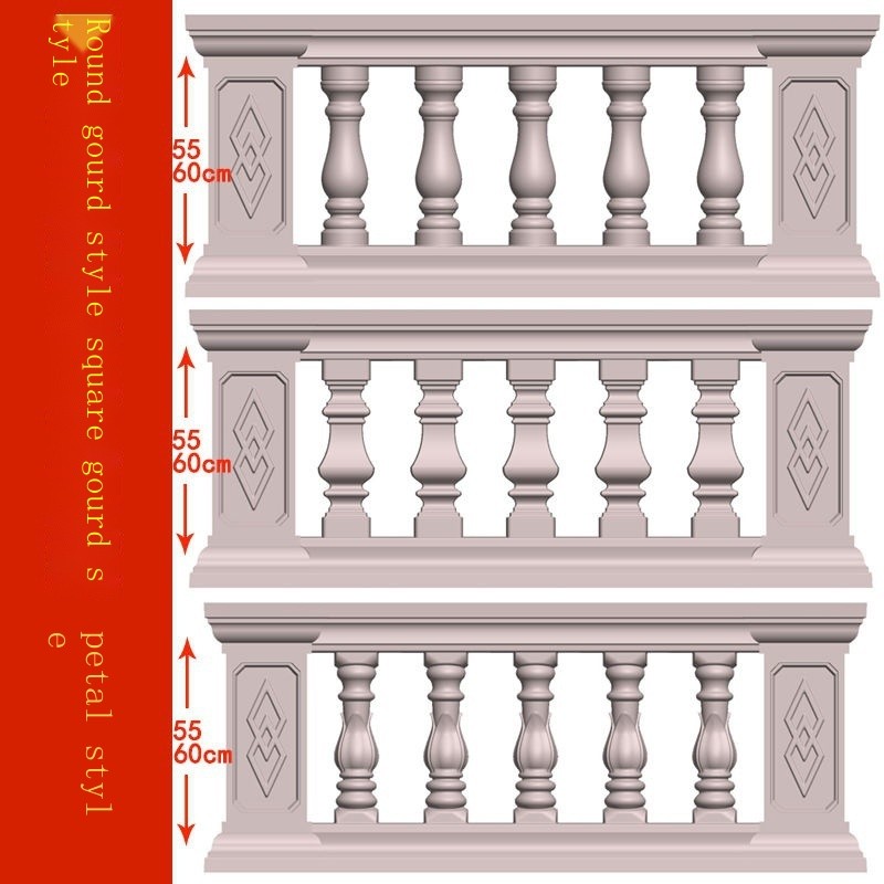 Fence Mold Cement Mold Low Style Balcony Railing Mold Roman Column 60cm ...