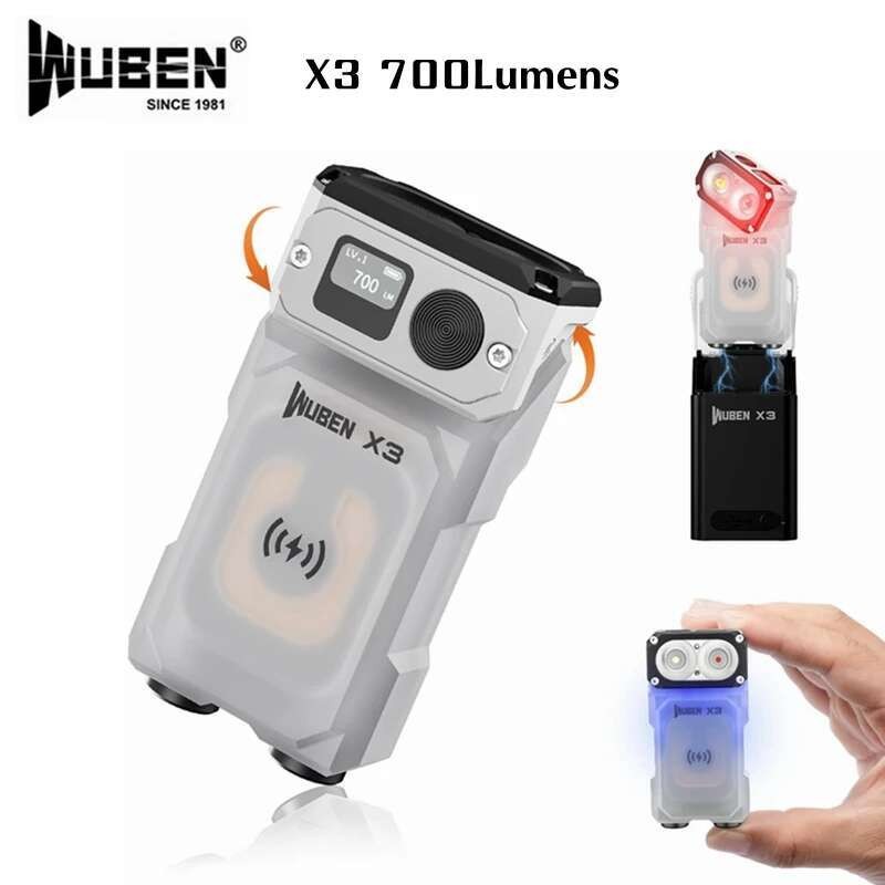 WUBEN X3 Multi Functional EDC Flashlight 700Lumens Portable Outdoor ...
