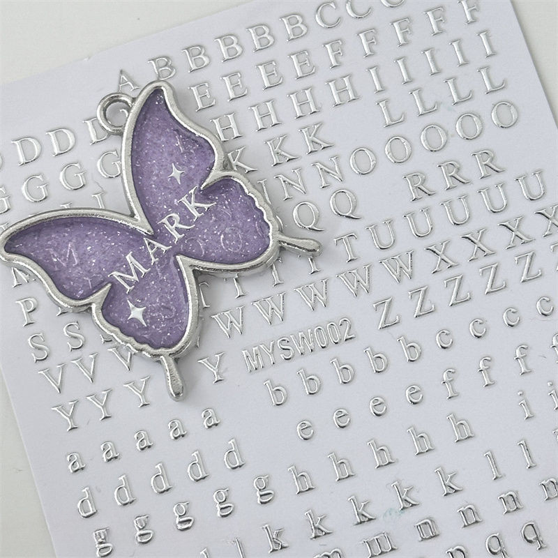 3Pcs Metal Letters Stickers Silver/Gold Alphabet Self-Adhesive Stickers ...