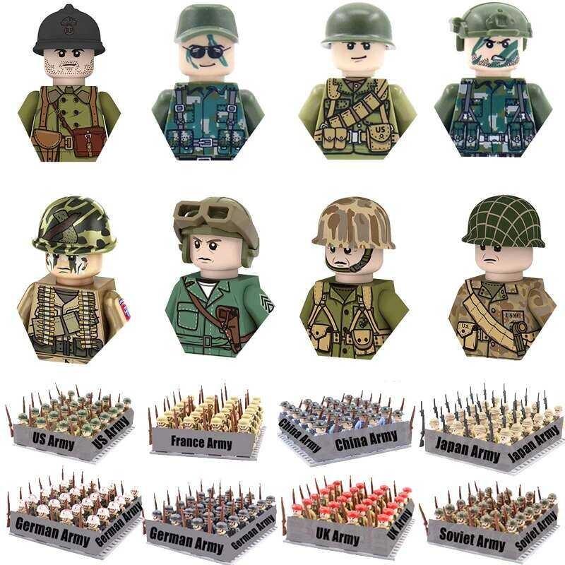 24Pcs/Lot Ww2 Military s Building Blocks Set s Soviet US UK China ...