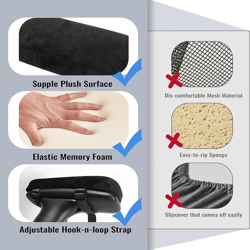 2pcs Chair Mat Elbow Rest Cover Office Chair Arm Pads Armrest Pad Foam ...