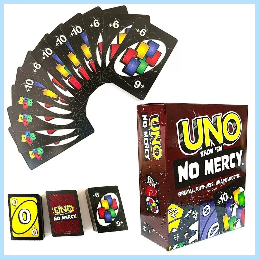 UNO Cards No Mercy Game Cards Reverse Challenge Table Game Classic ...