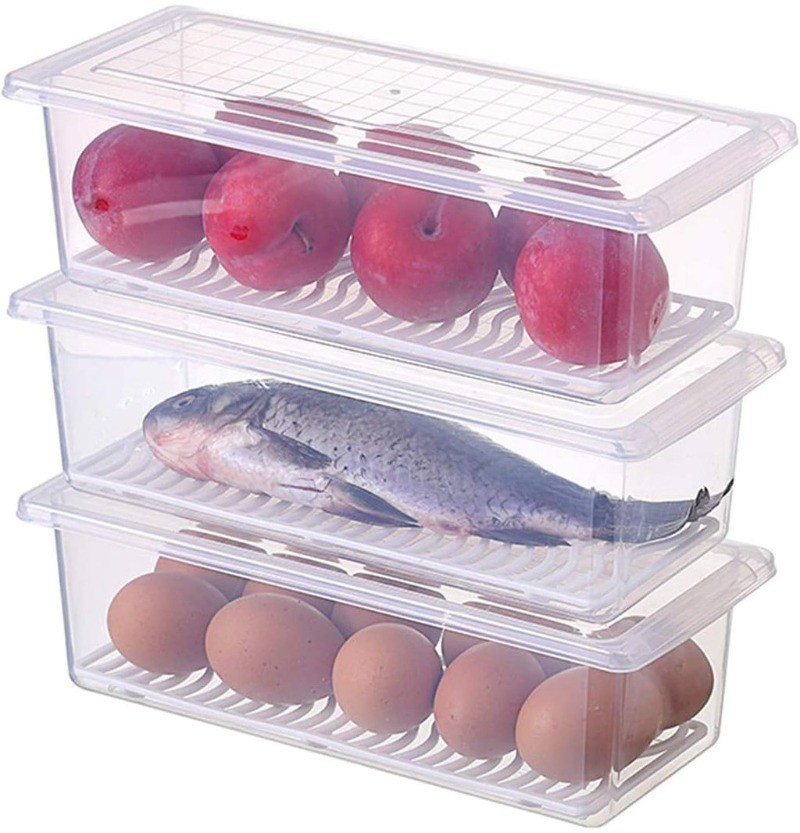 Rectangular Refrigerator Food Storage Box / Meat Fish Drain Tray ...