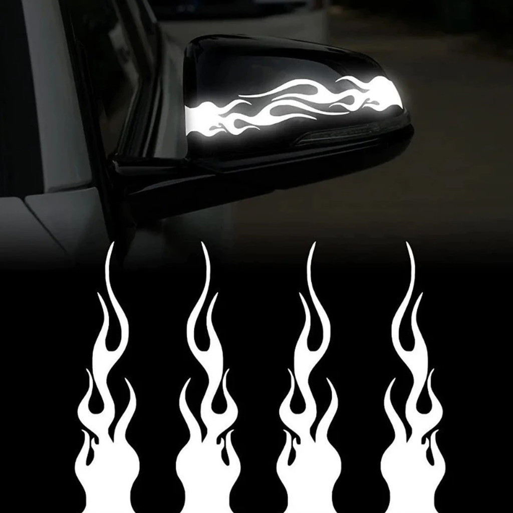 2 PCS Burning Flame Sticker for Motorcycle Stickers Waterproof Decals ...