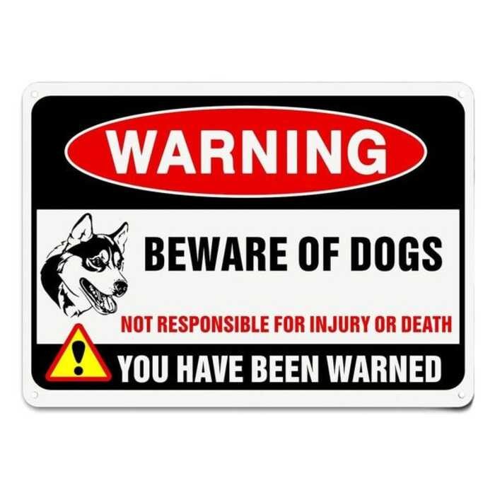 Funny Beware Of Dog Sign Warning Do Not Enter Metal Signs No Trespassing Dogs On Premises Tin Signs Dog In Yard Stop Keep Gate Closed Sign For Fence Door Outdoor
