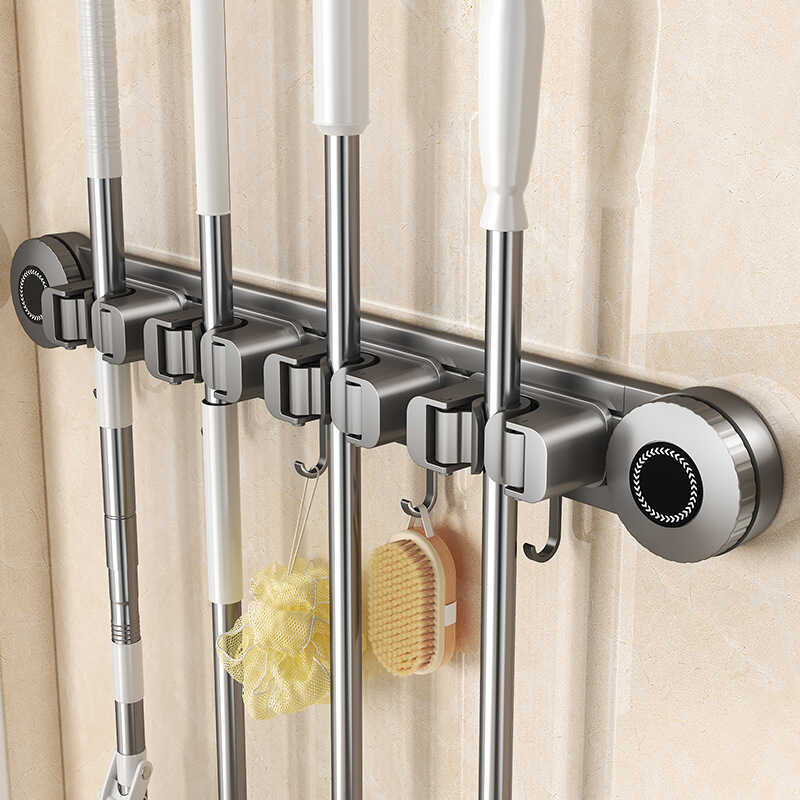 Suction cup mop, wall mounted clip, broom, mop hook, no punching ...