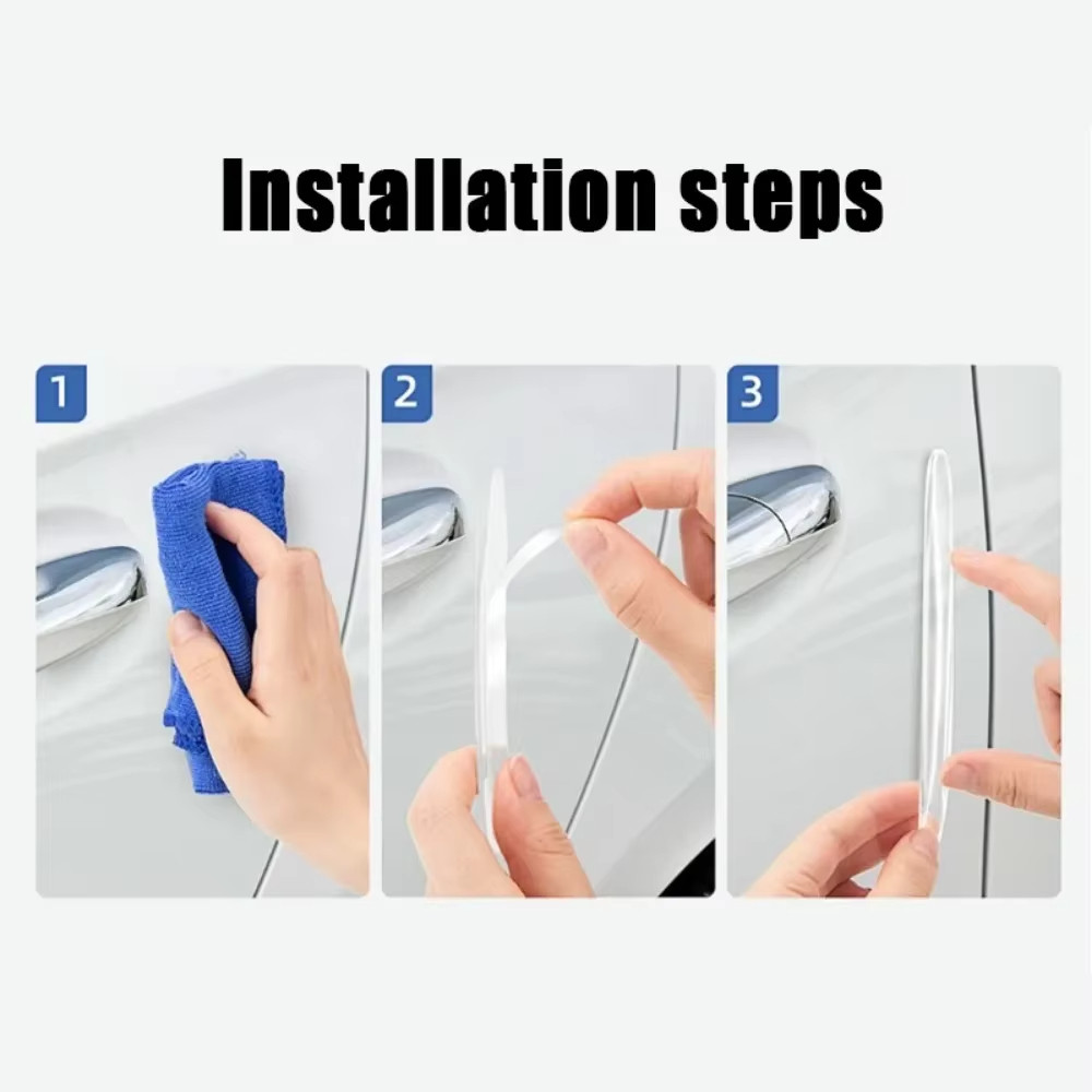 4PCS Car Door Anti-Collision Strip 4-Pack Invisible Universal Edge ...
