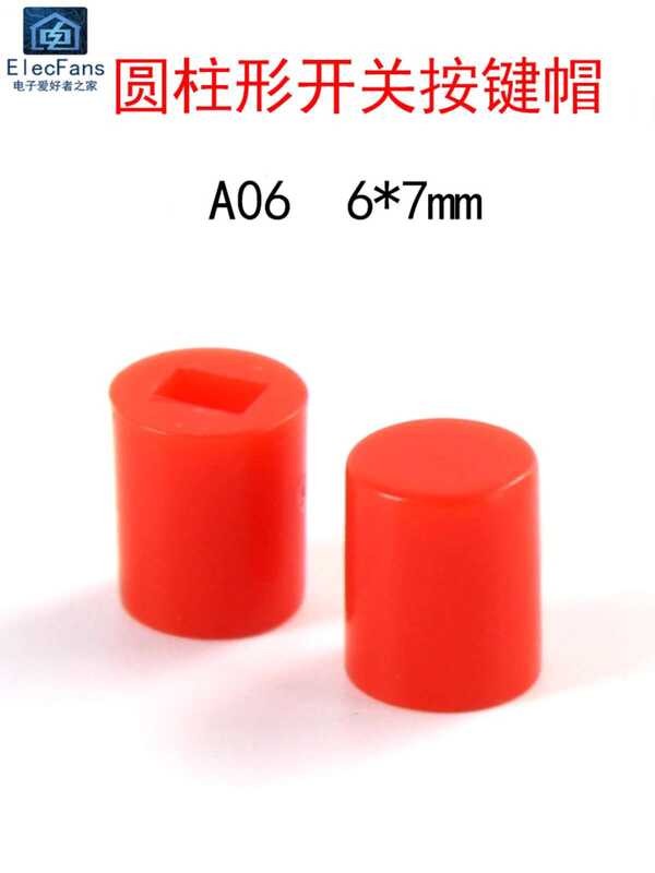 (10 pieces) A06 Red Cylindrical 8*8 Self-locking 7*7 Switch Key Caps 5. ...
